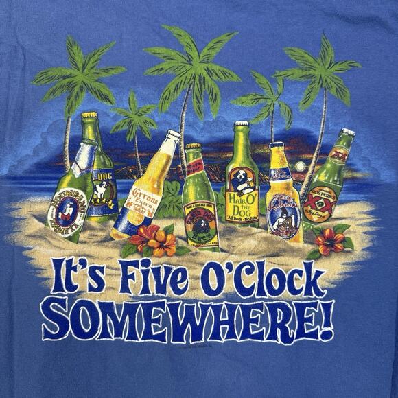Lot 4 Vintage Y2K 2000s Big Dogs T-Shirts L Graphic Five O’Clock Somewhere Golf - Picture 3 of 11